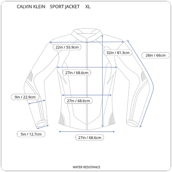 Calvin Klein XL Water Resistant Wind Protection Sport Jacket Light Gray - Picture 8 of 8